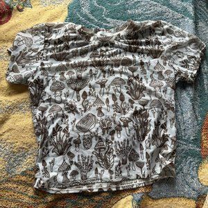 Wo Wo Black and white mesh mushroom croptop